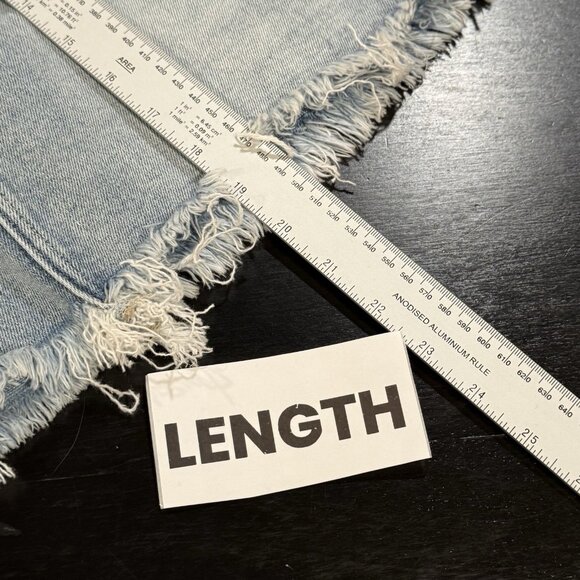 NWT RISEN JEANS Distressed Raw Frayed Edge Stretch Blue Denim Mini Skirt Sz 3X - Picture 12 of 12